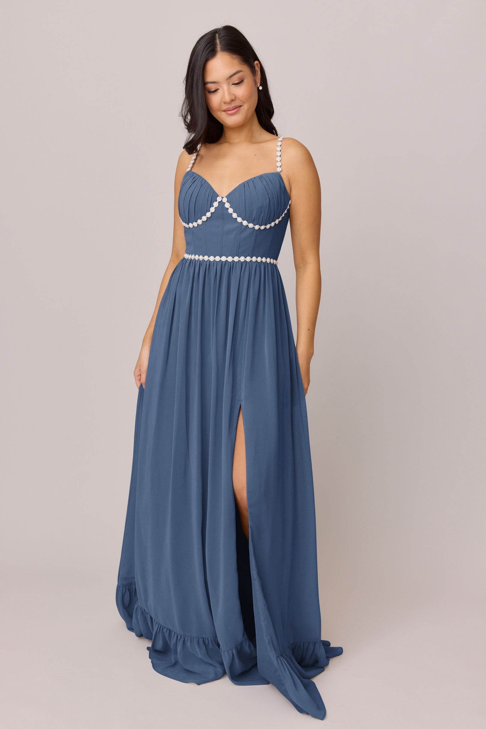 Shylah Luxe Chiffon Dress | Made to Order Dusty Blue Shylah Luxe Chiffon Dress | Made to Order Dusty Blue