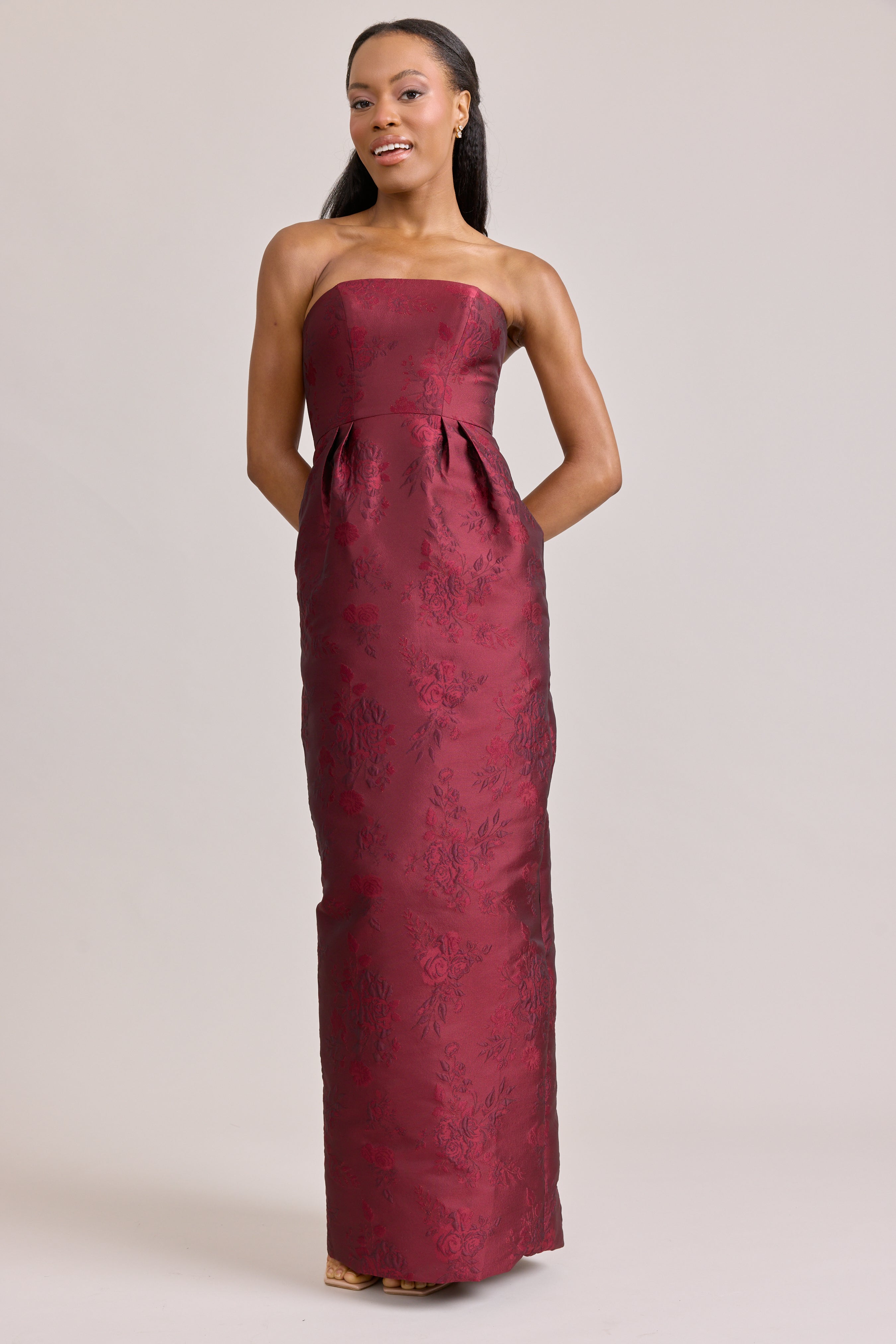 burgundy jacquard dress Adrienne Style:CM6032D Size:XL_26-28 style bodice Child Powder Blue Shiny