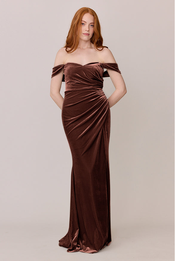 Ariel Convertible Velvet Dress | Made To Order Mahogany Ariel Convertible Velvet Dress | Made To Order Mahogany