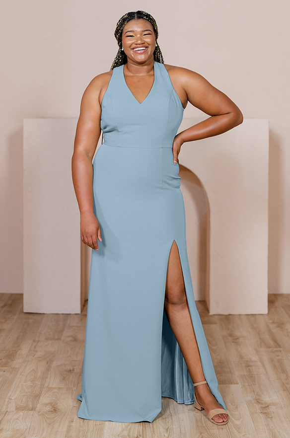 Sample French Blue Asher Crepe Dress | Ready To Ship 26 Sample French Blue Asher Crepe Dress | Ready To Ship 26