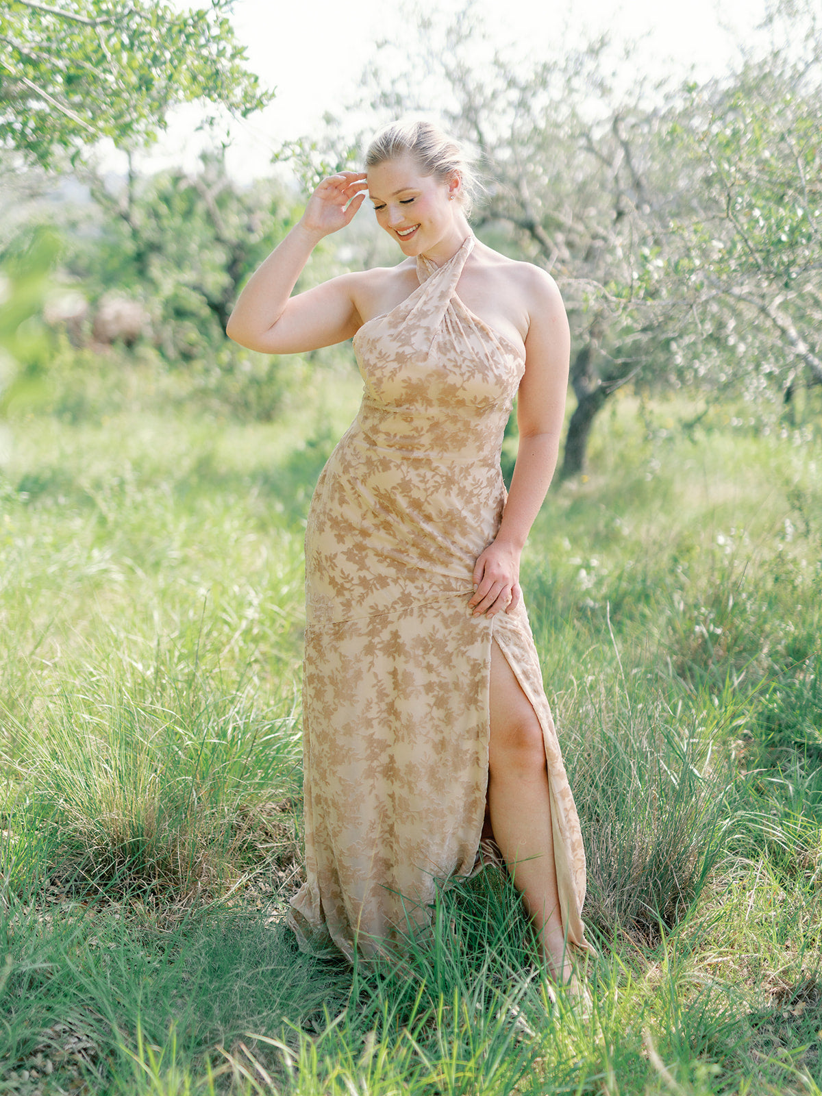 Athena Floral Burnout Velvet Dress