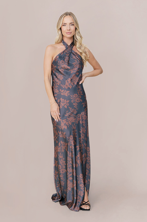 athena satin floral print dress Athena Mini Dress