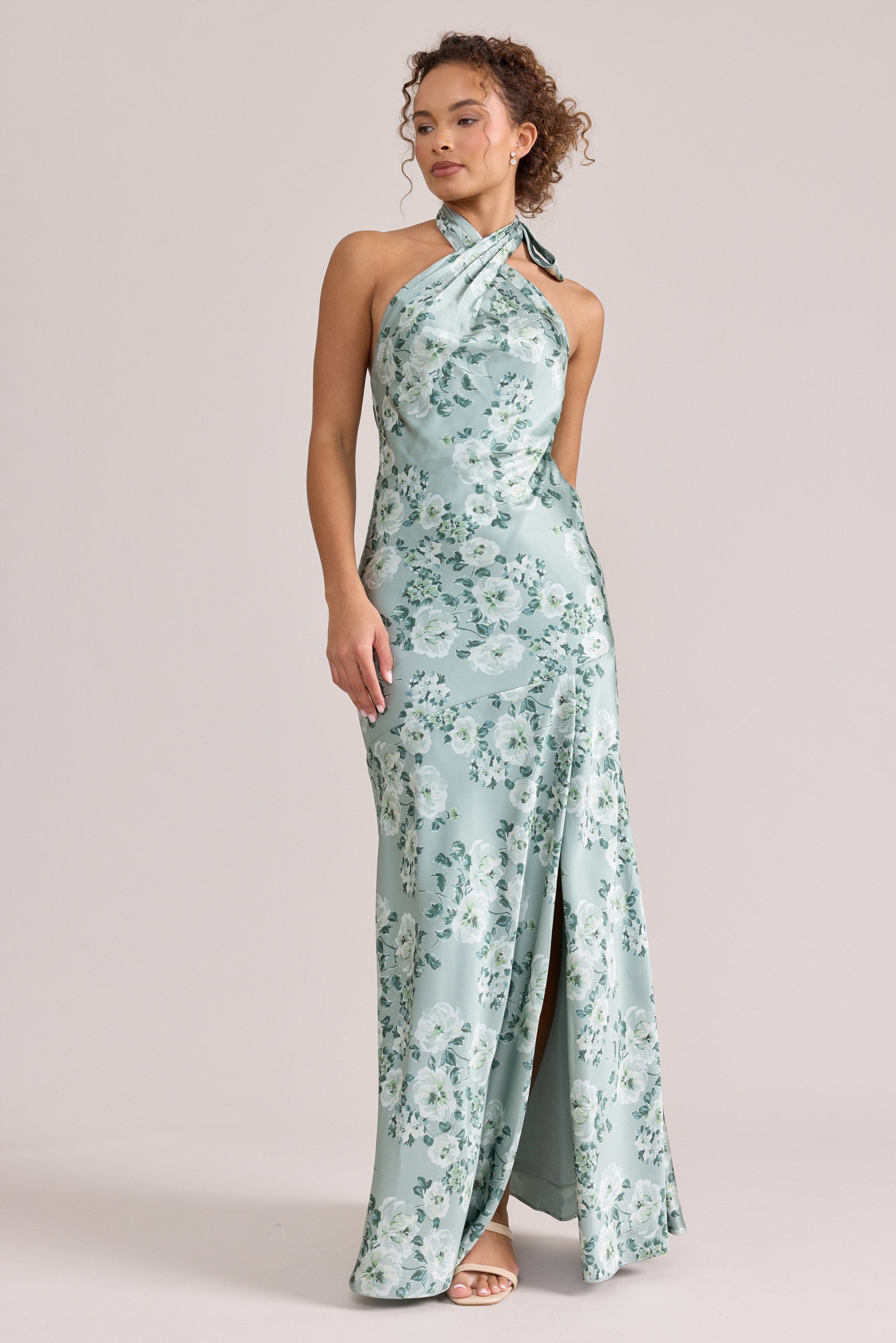Athena Satin Floral Print Dress Athena Satin Floral Print Dress