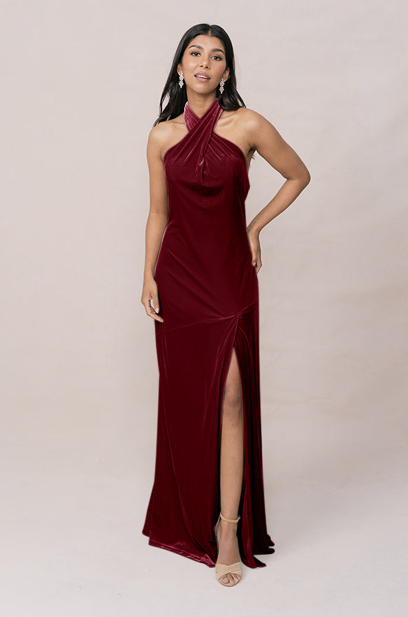 bridesmaid dress rose pink Cowl Neck Baked Rose Satin Bridesmaid Dress  PollyBoutique