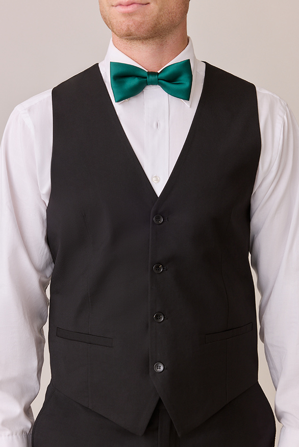 Model: Ethan; Size: M. Pictured with Classic Emerald Satin Bowtie