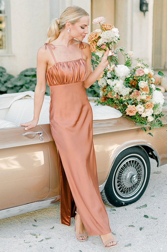 Sample Copper Brooke Satin Dress Sample Copper Brooke Satin Dress