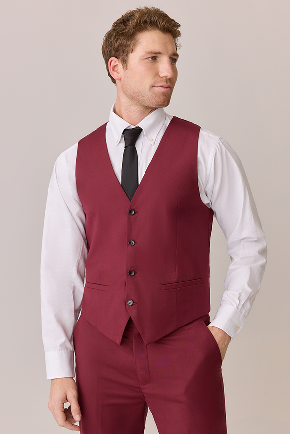 red dress shirt with black vest Cabernet Vest
