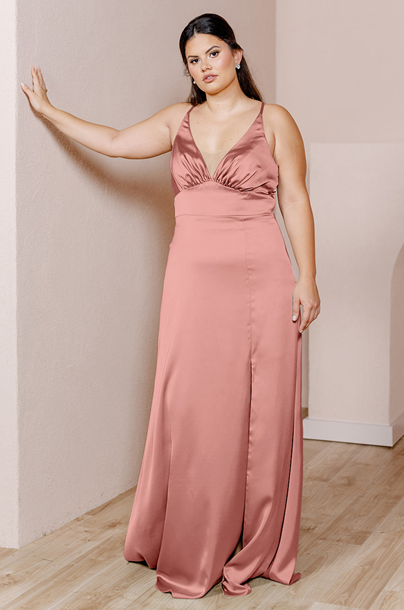 Sample Desert Rose Carmen Satin Dress | Ready To Ship 4 Sample Desert Rose Carmen Satin Dress | Ready To Ship 4