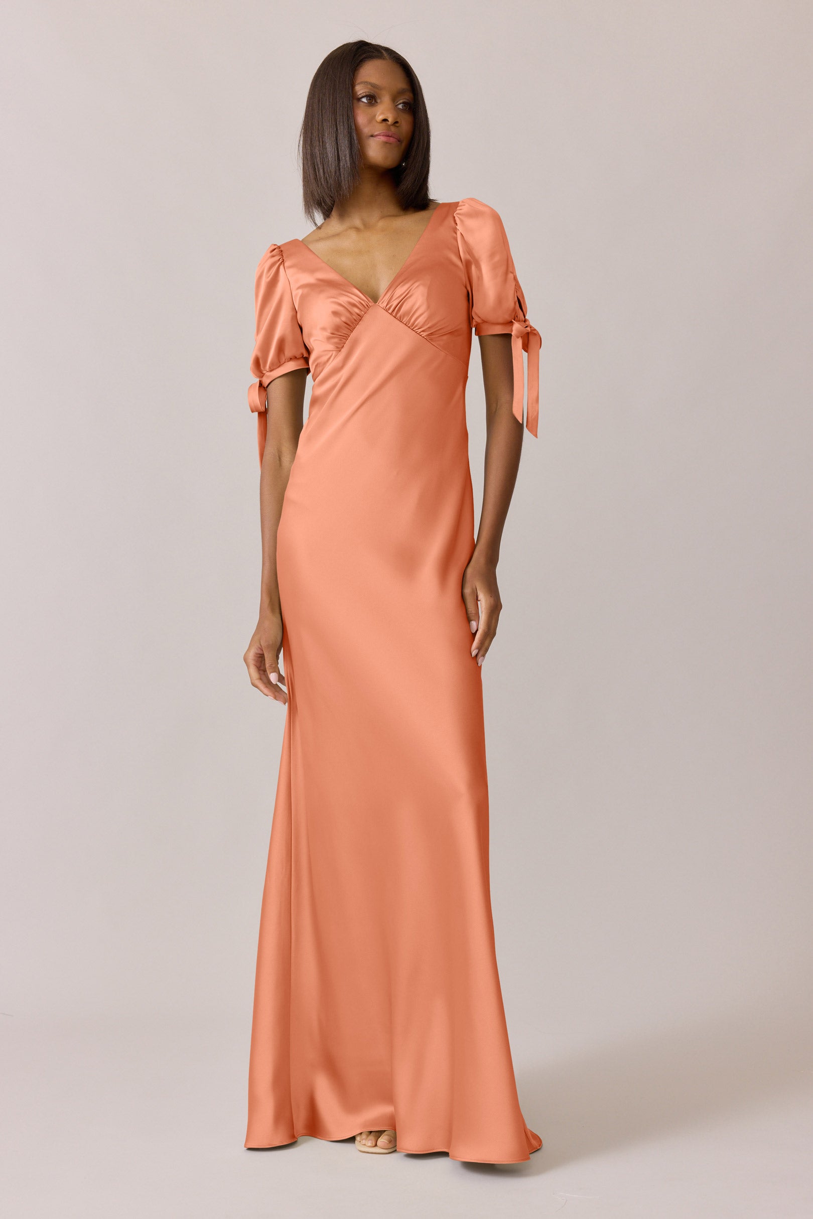 Daisy Satin Dress | Made To Order Terracotta Rust Daisy Satin Dress | Made To Order Terracotta Rust