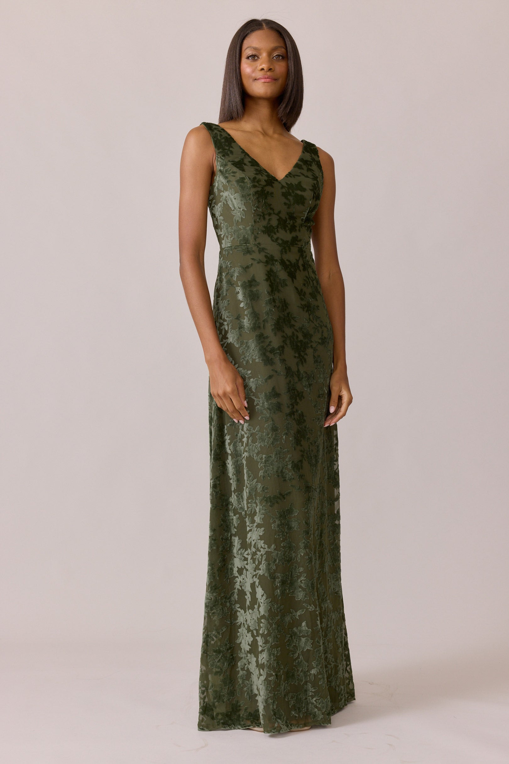 Dakota Floral Burnout Velvet Dress