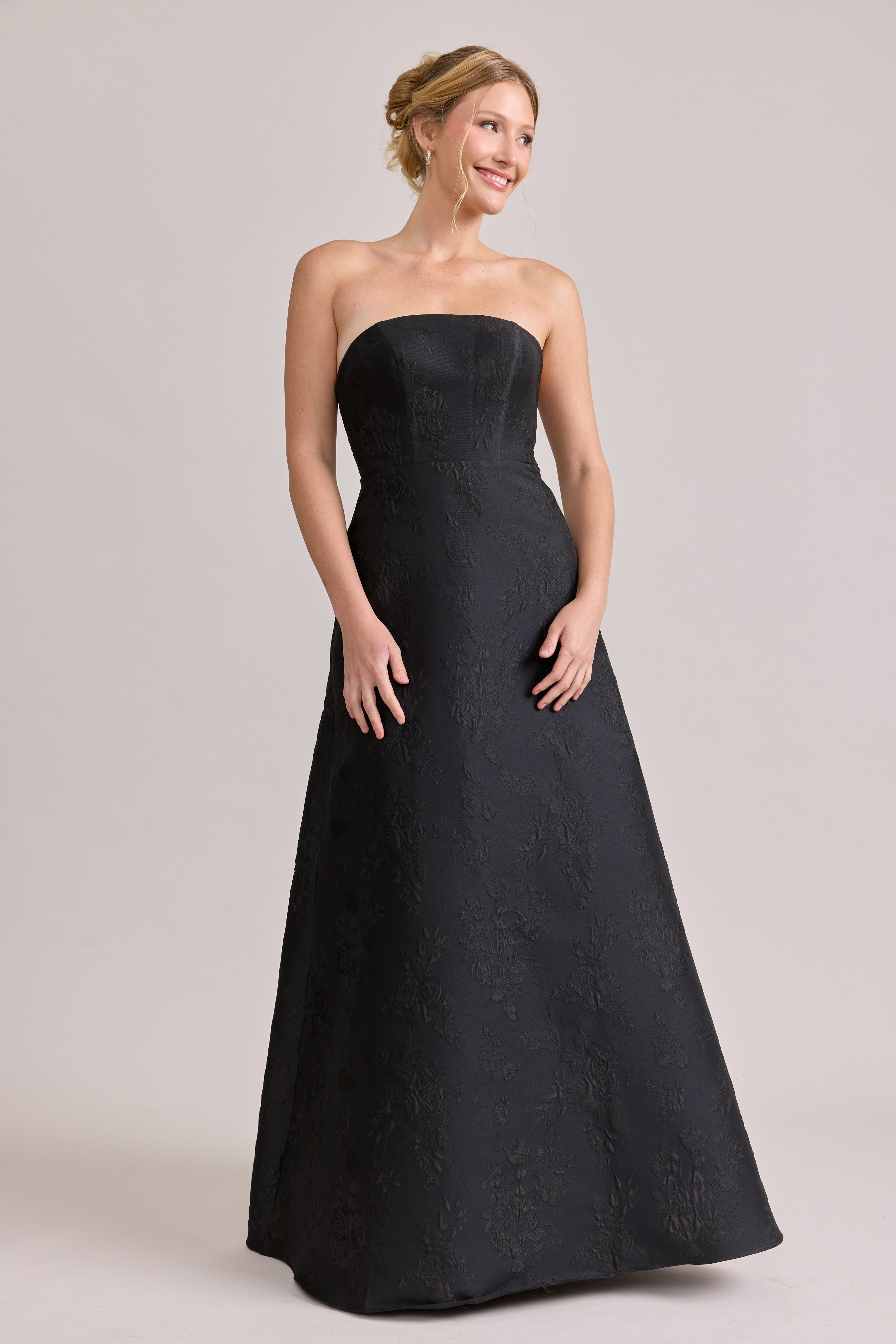 black jacquard bridesmaid dress Darcy Jacquard Dress