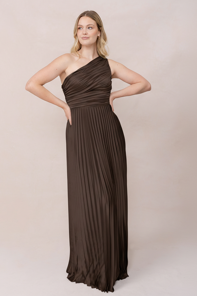 brown pleated dress maxi For Women 1.02 kg / 2.24 lbs Neckline Rihoas Collared Cap Sleeve Gingham
