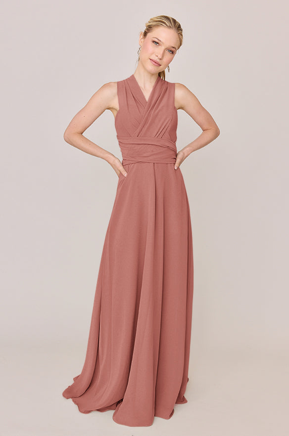 Devan Convertible Chiffon Dress | Made to Order Desert Rose