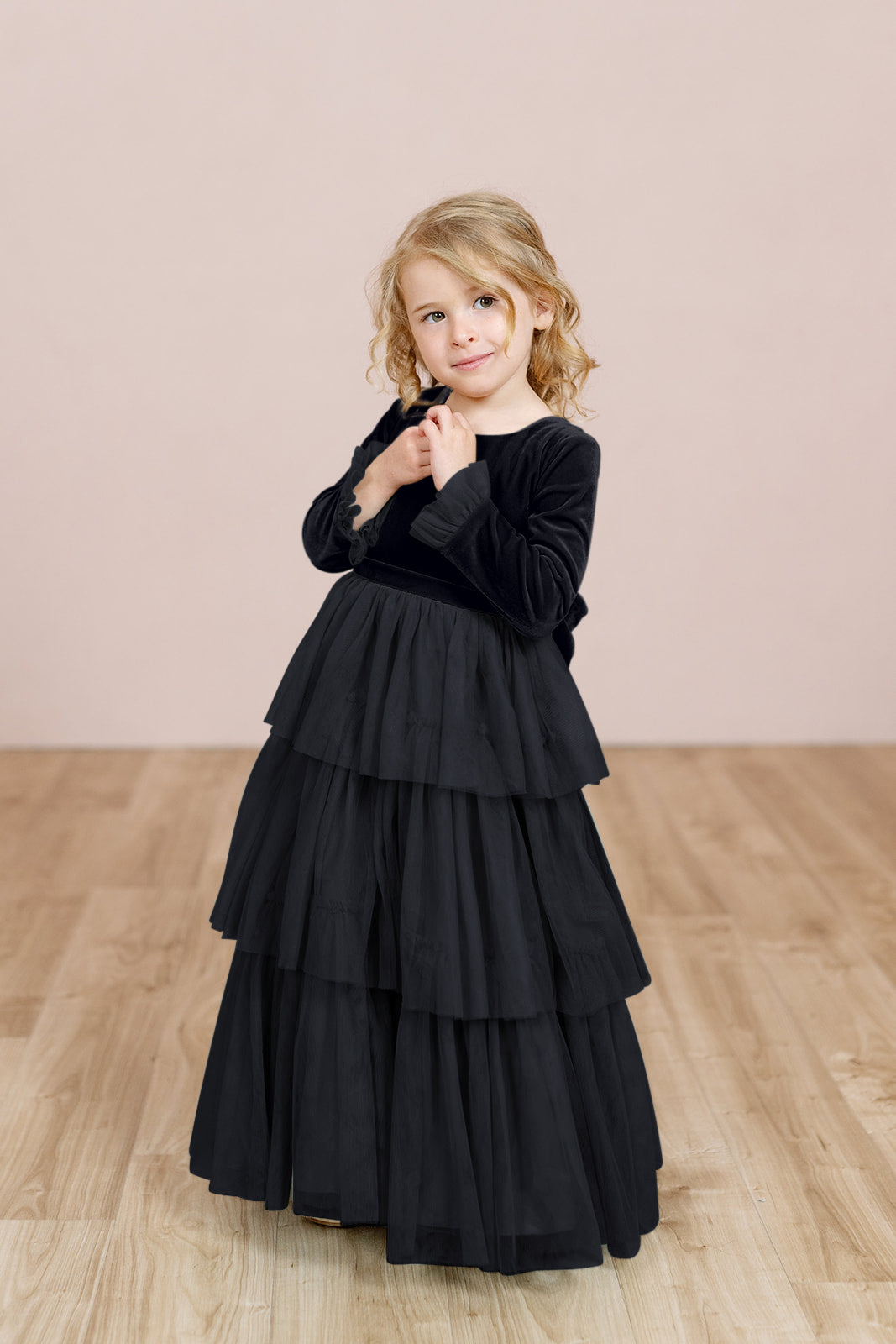 Kids Dottie Velvet + Tulle Dress