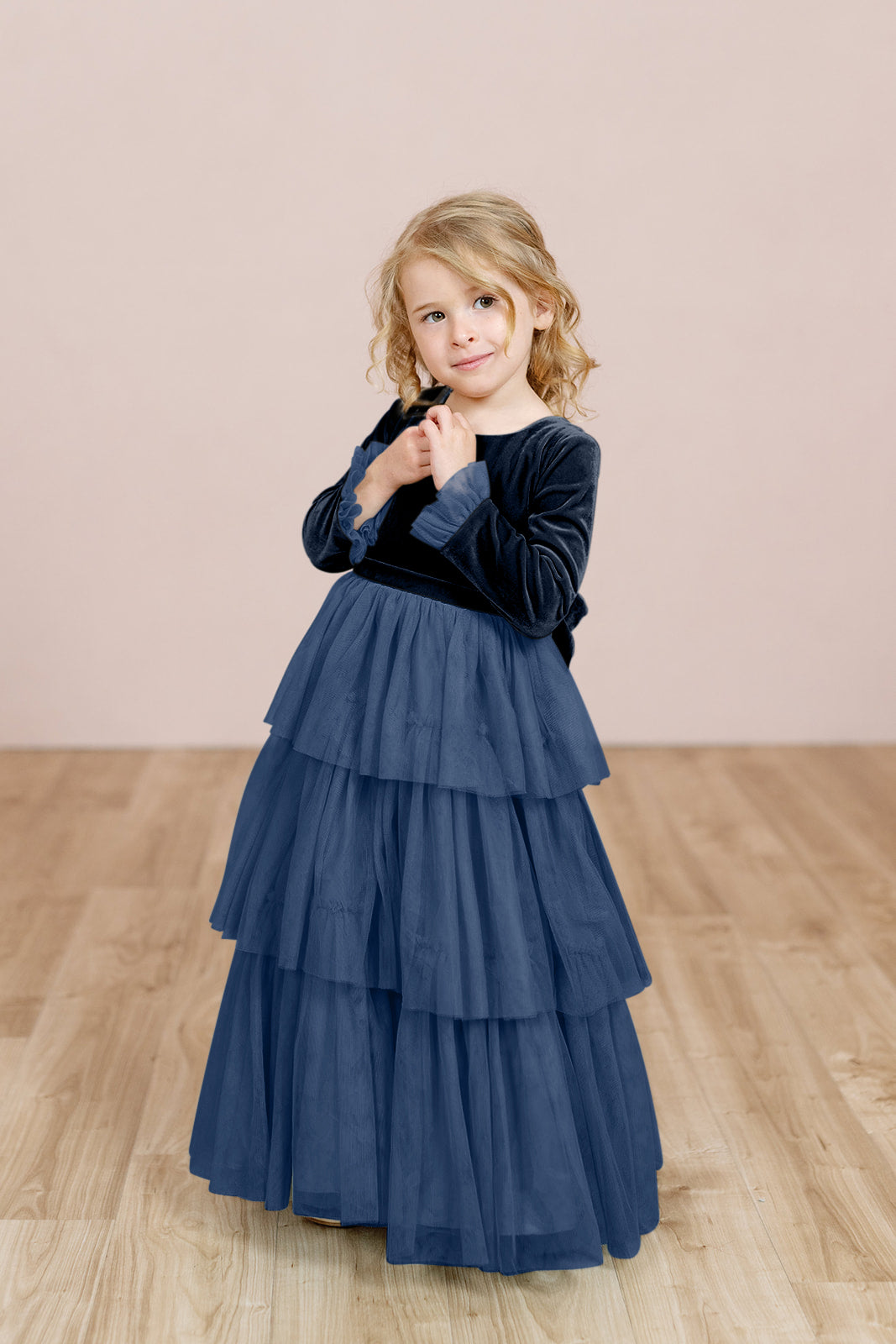 Kids Dottie Velvet + Tulle Dress