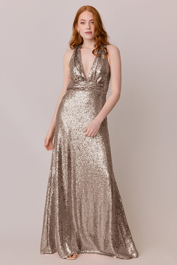 Dylan Sequin Dress | Made To Order Matte Bronze Dylan Sequin Dress | Made To Order Matte Bronze
