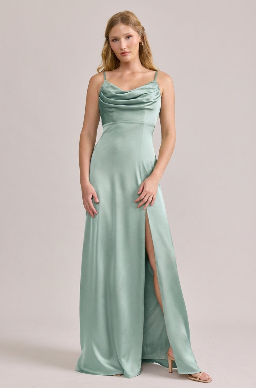 slim fit dress slacks Ember Satin Dress