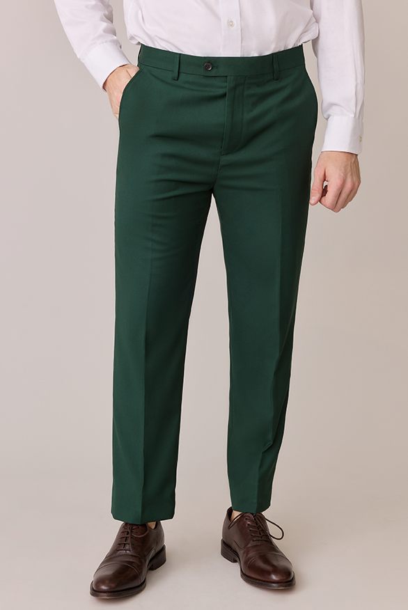 emerald green dress pants women's Pocketed Everest Wide Leg Pants main image 0