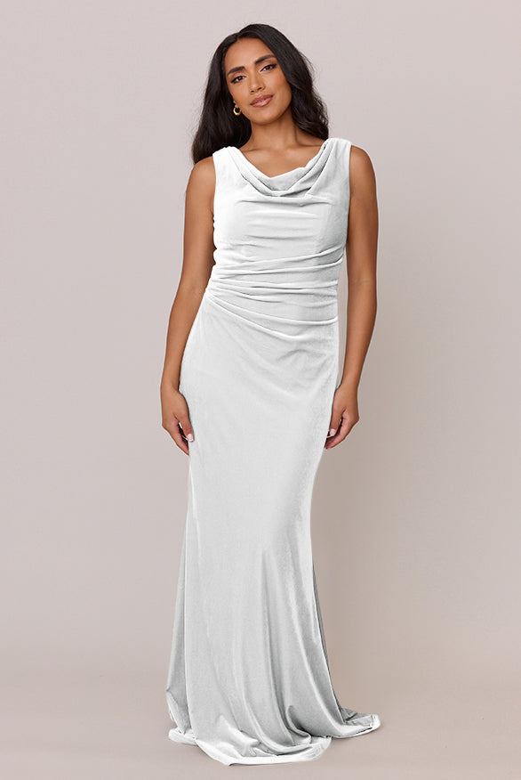 White Velvet Fabric Crushed Velvet Wedding Dress Ivory Snow, Crushed  Stretch Velvet