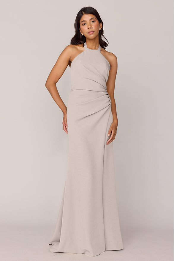 green emerald velvet dress Sleeveless Crepe Pleated Dress – shopaleena main image 0