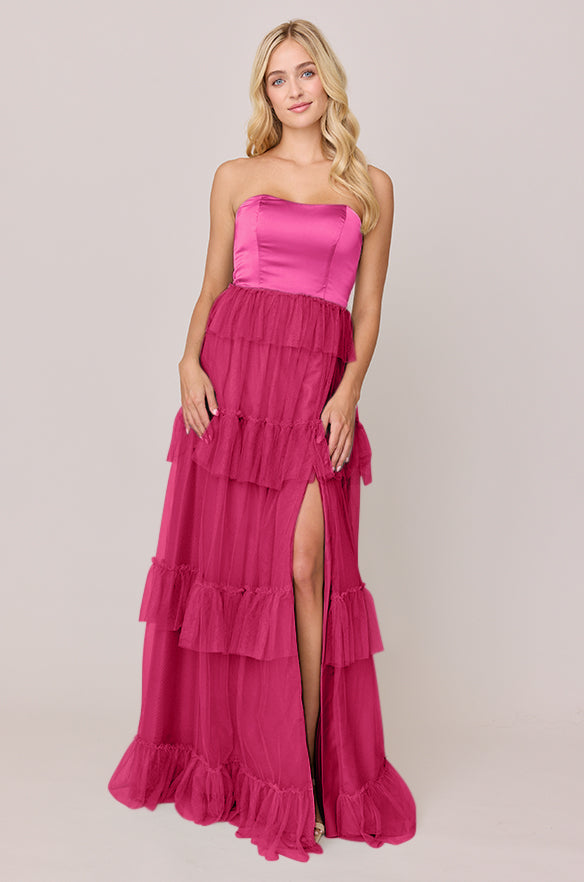 Frankie Convertible Satin + Tulle Dress