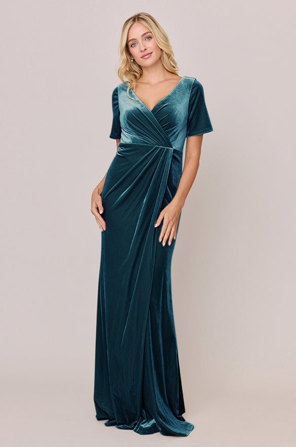 Giselle Velvet Dress | Made to Order Desert Blue