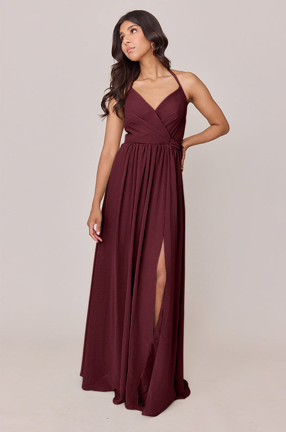 Hannah Chiffon Faux Wrap Dress