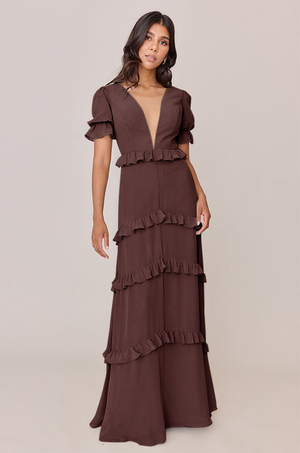 sachin and babi light blue dress Introducing Berry and Purple Hued Bridesmaid Dresses From Revelry