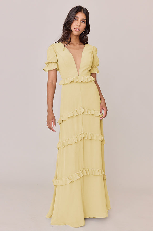 harley chiffon dress Harley twist strap side split chiffon maxi dress Deja Elite Boutique
