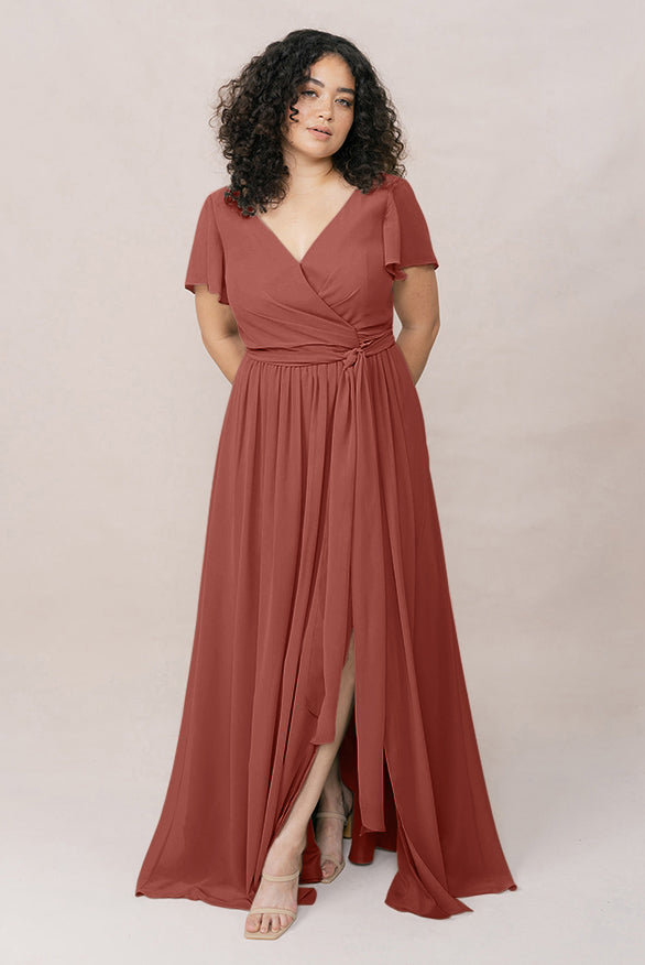 Harper Chiffon Faux Wrap Dress | Made To Order Rosette Harper Chiffon Faux Wrap Dress | Made To Order Rosette