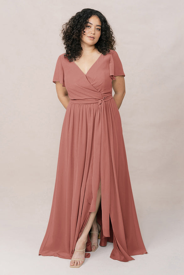 Harper Chiffon Faux Wrap Dress | Made To Order Rosette Harper Chiffon Faux Wrap Dress | Made To Order Rosette