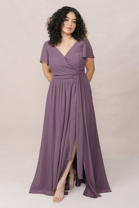 Harper Chiffon Faux Wrap Dress