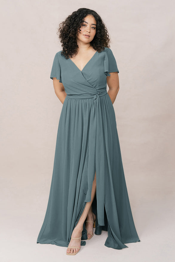Harper Chiffon Faux Wrap Dress