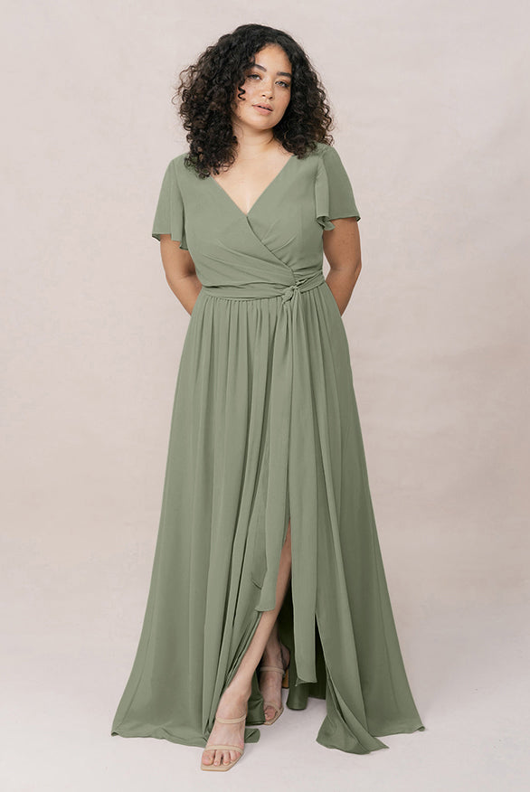 Harper Chiffon Faux Wrap Dress
