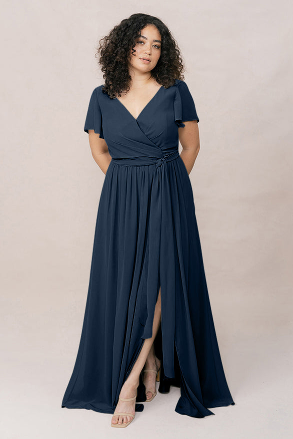 aliah puff chiffon wrap dress in black Harper Faux Evening gowns EVERPRETTY Elegant Autumn Chiffon xx020226 Crafted from a blend Color:PURPLE
