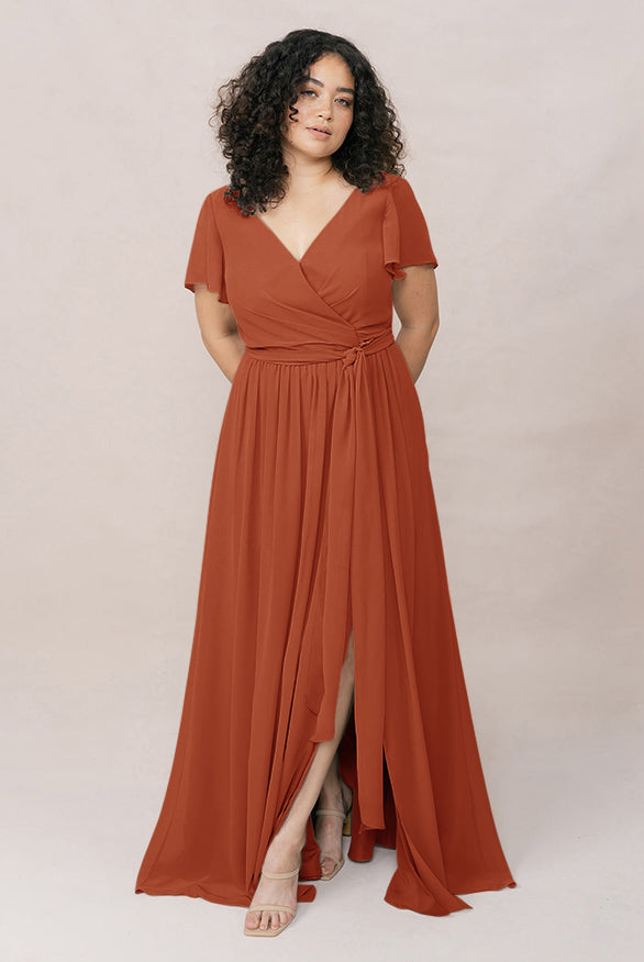 Harper Chiffon Faux Wrap Dress