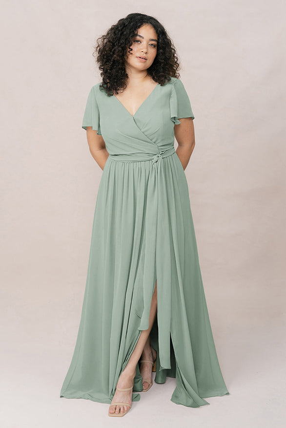 Harper Chiffon Faux Wrap Dress