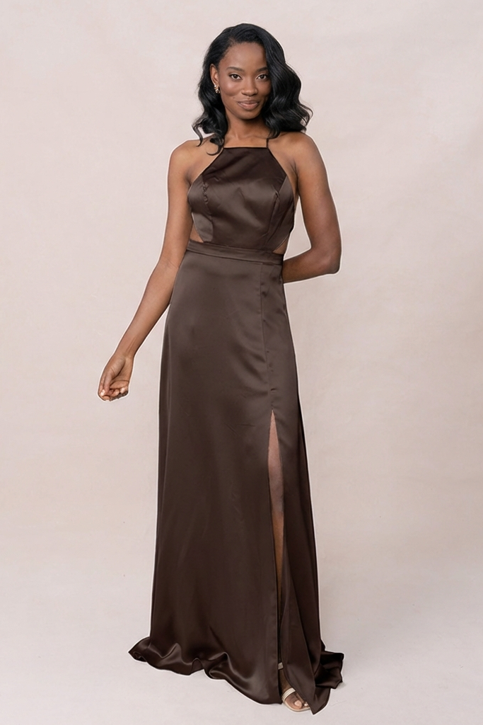 Haven Satin Dress | Made to Order Gold Champagne