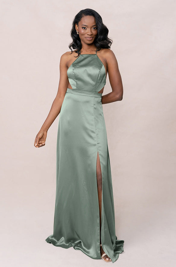 Haven Satin Dress | Made To Order Sage