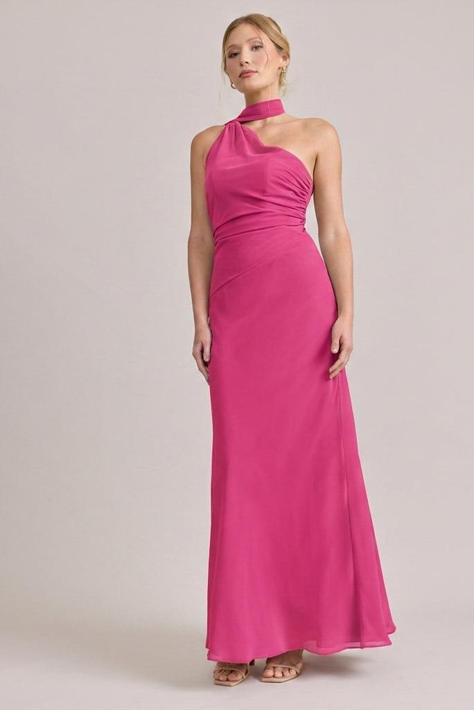 bright pink chiffon dress Imani Alex Evenings Womens Velvet spring dress Floral chiffon Size:XXX-Large in bust cups and