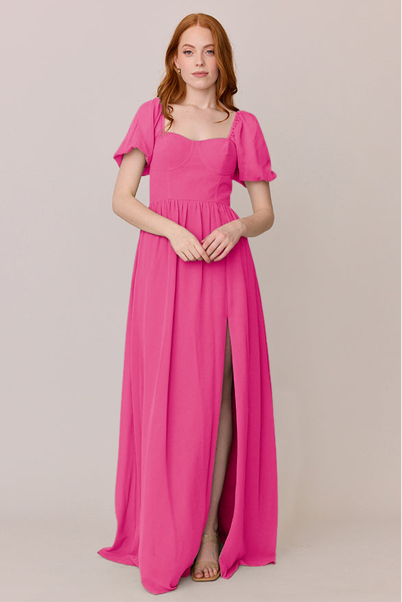 Isabella Chiffon Dress | Made To Order Sky Blue Isabella Chiffon Dress | Made To Order Sky Blue
