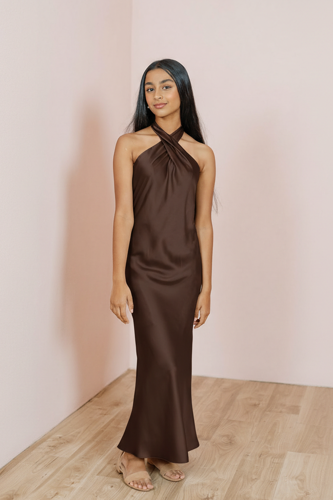 Juniors Athena Satin Dress