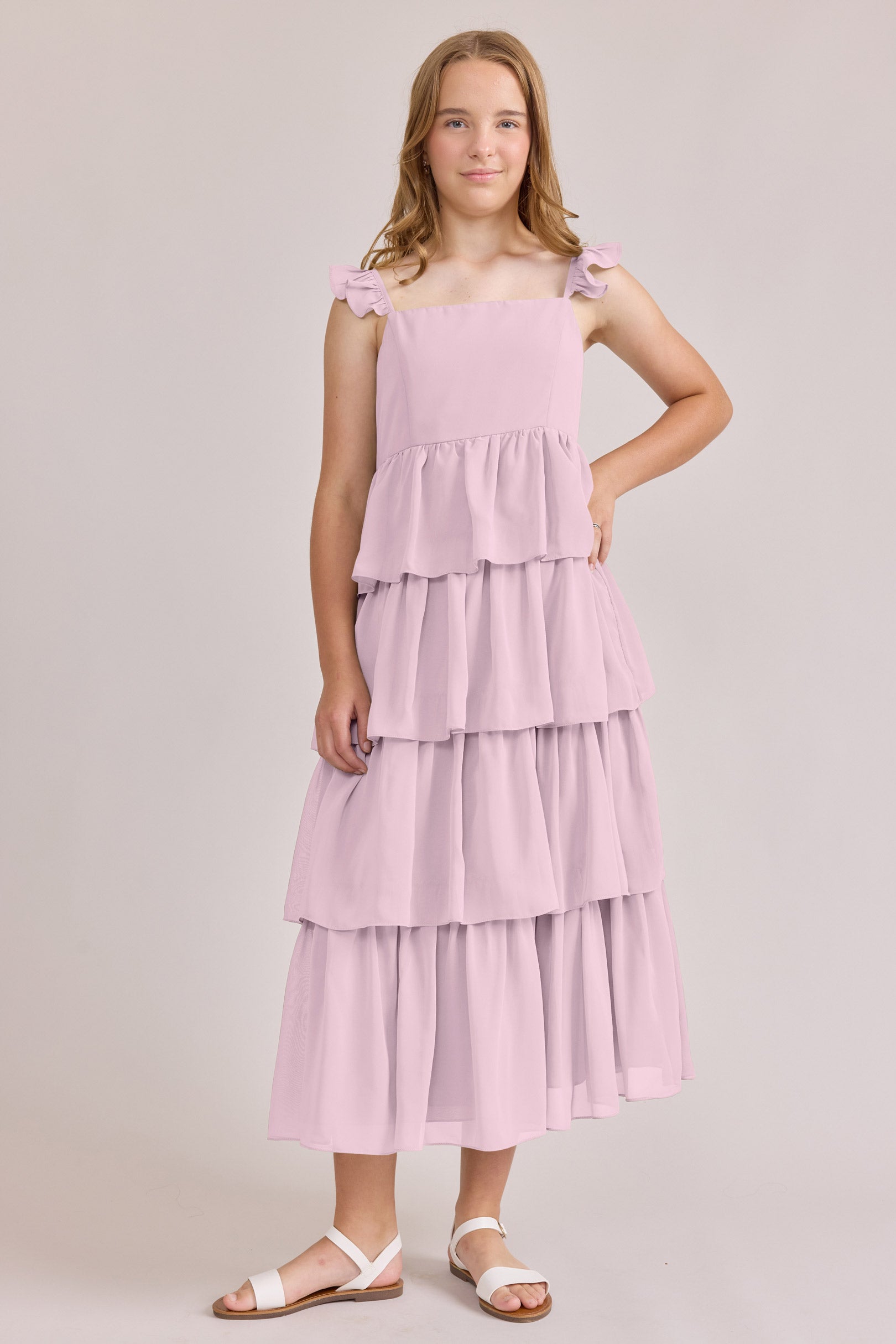 Juniors Poppy Chiffon Dress