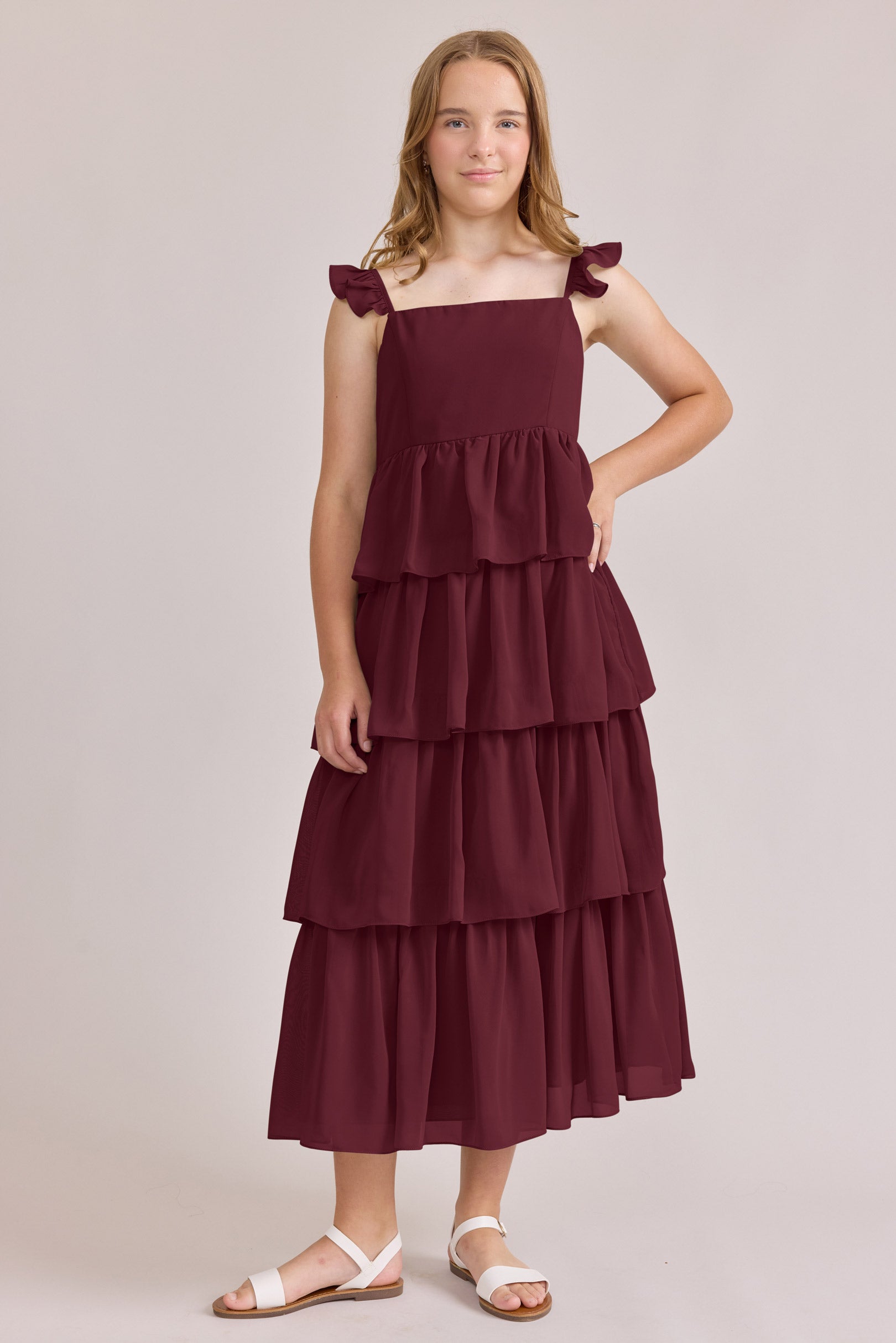 Juniors Poppy Chiffon Dress