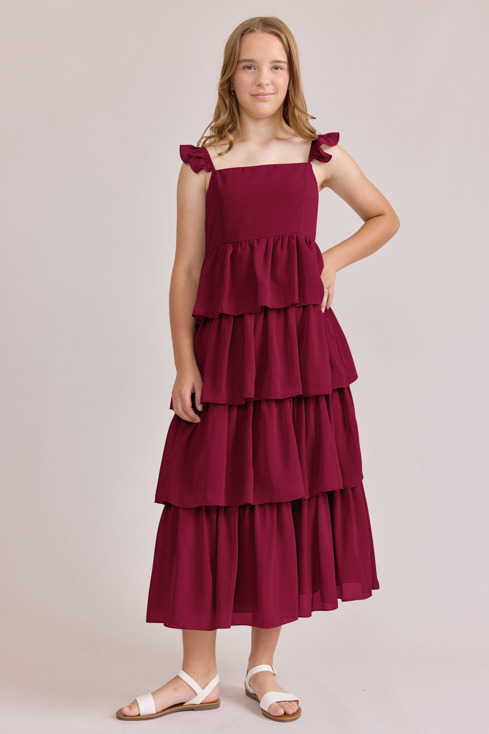 Juniors Poppy Chiffon Dress