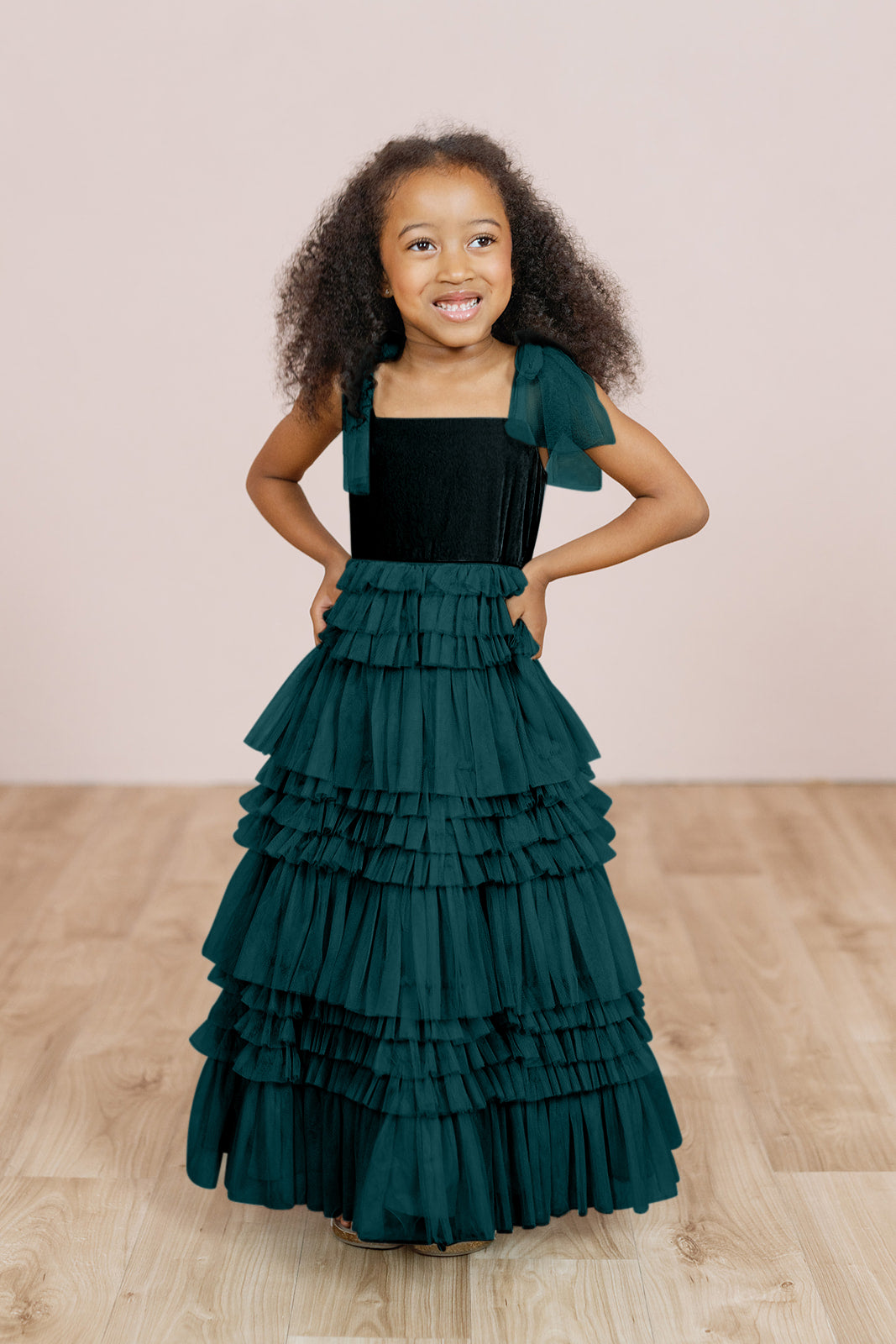 Juniors Tallulah Velvet + Tulle Dress | Made To Order Classic Emerald Velvet / Classic Emerald Tulle Juniors Tallulah Velvet + Tulle Dress | Made To Order Classic Emerald Velvet / Classic Emerald Tulle