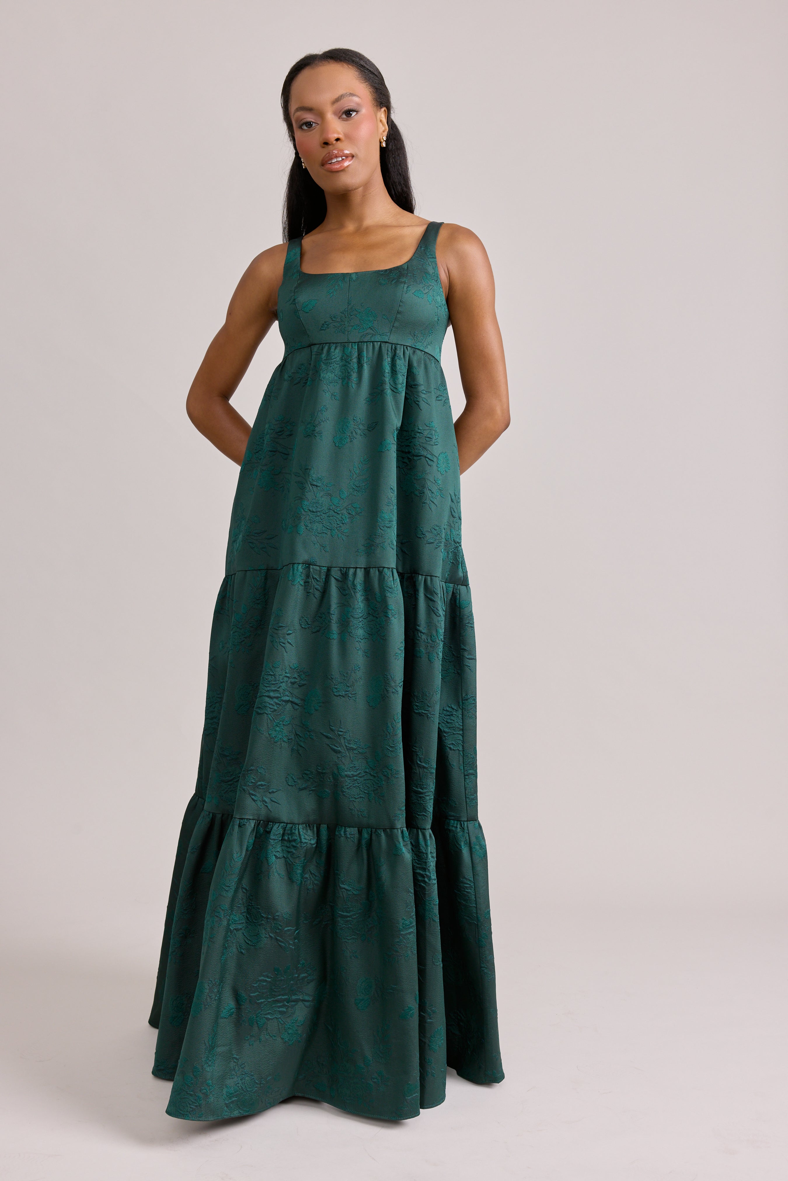 Juniper Jacquard Dress | Made To Order Sage