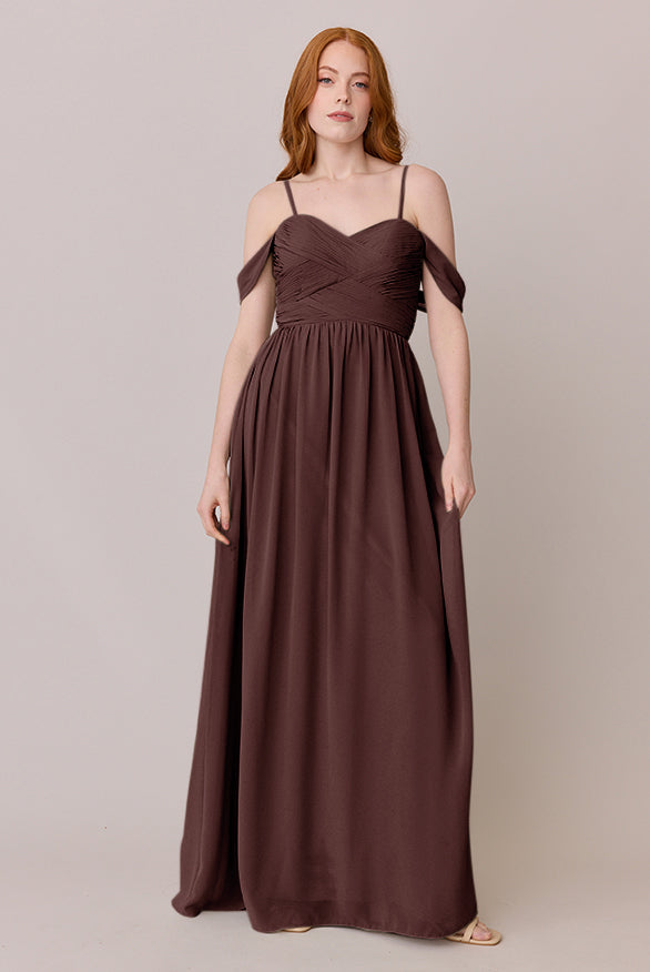 mahogany bridesmaid dresses Kennedy Chiffon Convertible Dress french-blue Variant:C50 The DALIA Off V Neck Nordstrom Black