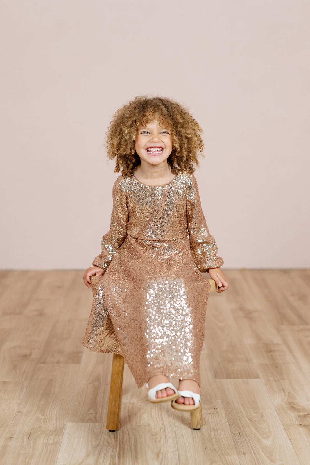 Gold Sequins V Back & Bow Plus Size Girls Dress – Kid's Dream