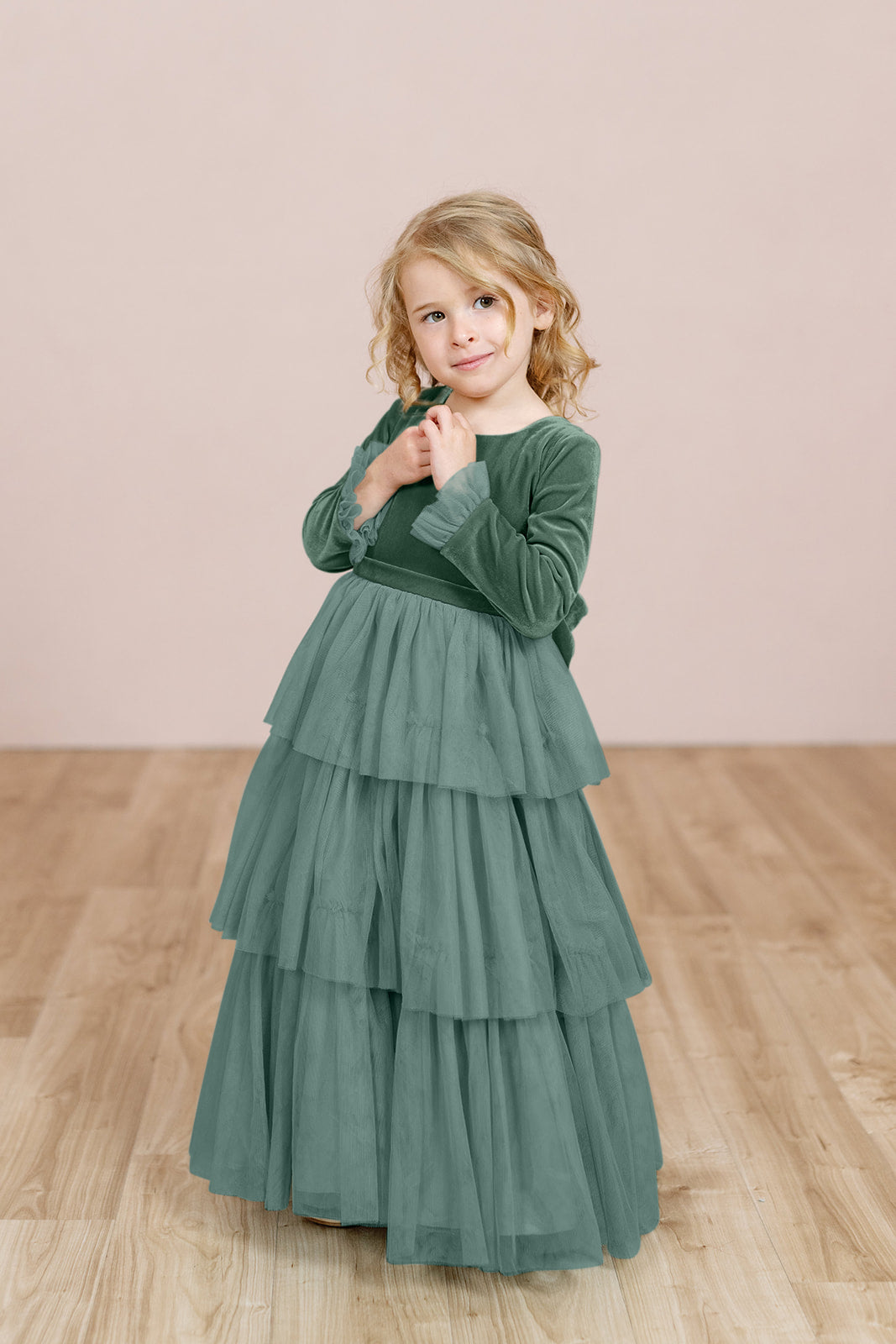 Kids Dottie Velvet + Tulle Dress